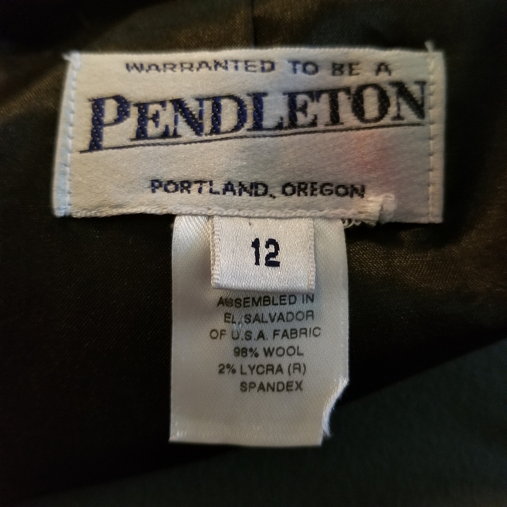 Pendleton Wool Black Blazer Jacket Lined 12 - image 5